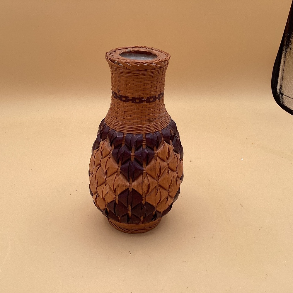 Raffia wrapped vase